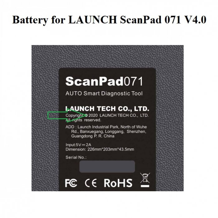 Battery Replacement for LAUNCH ScanPad 071 V4.0 ScannerLAUNCH